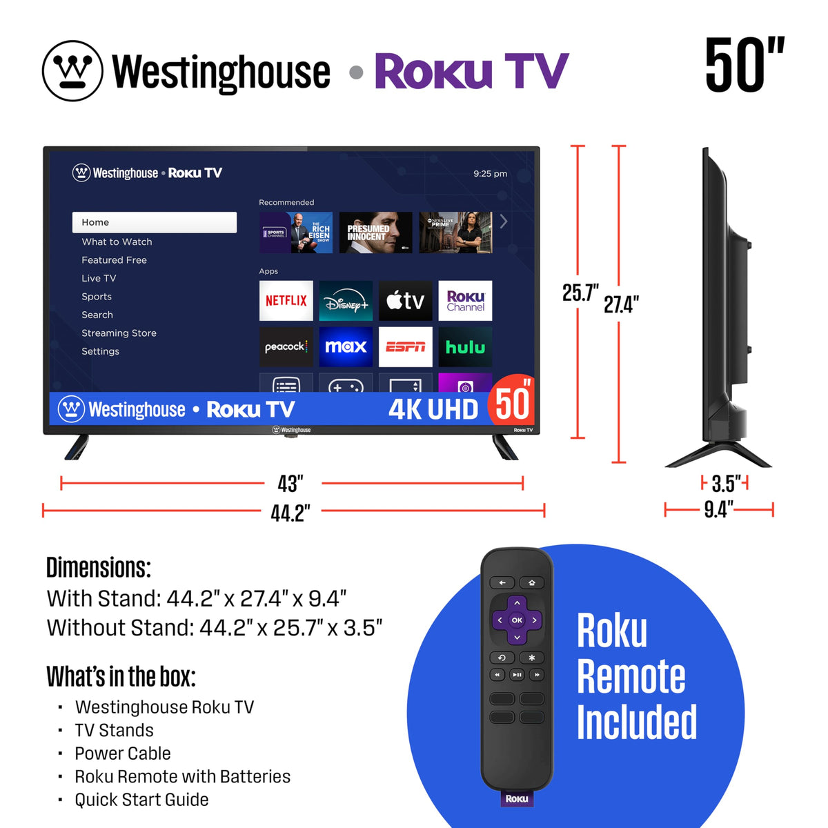 50 Inch 4K UHD Smart TV K134