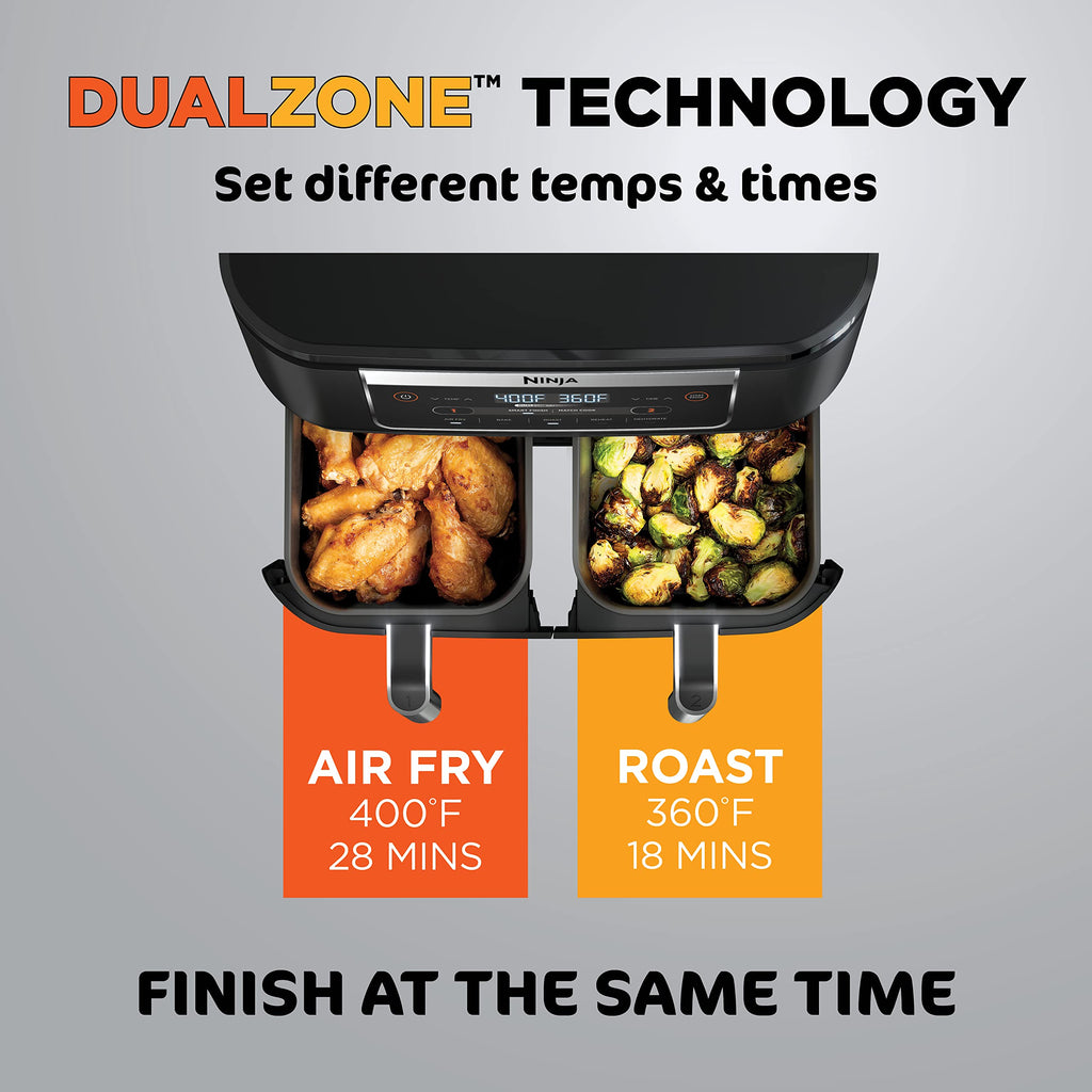 6 Quart 5-in-1 DualZone 2-Basket Air Fryer, Black N522522