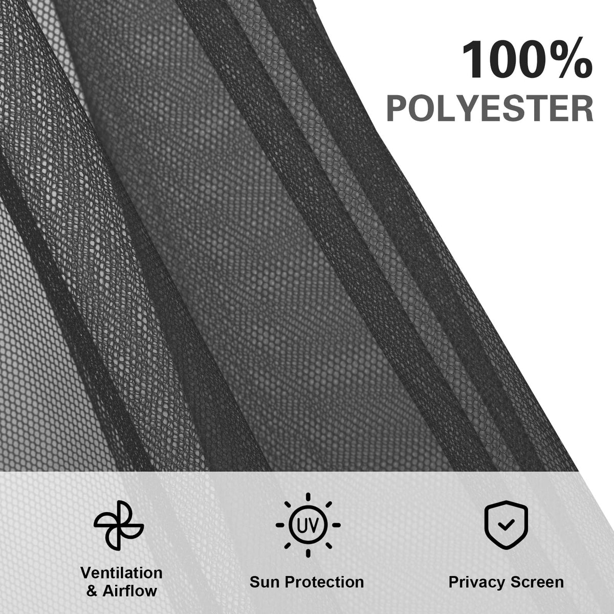 10' x 10' Black Gazebo Netting Screen Replacement X597329