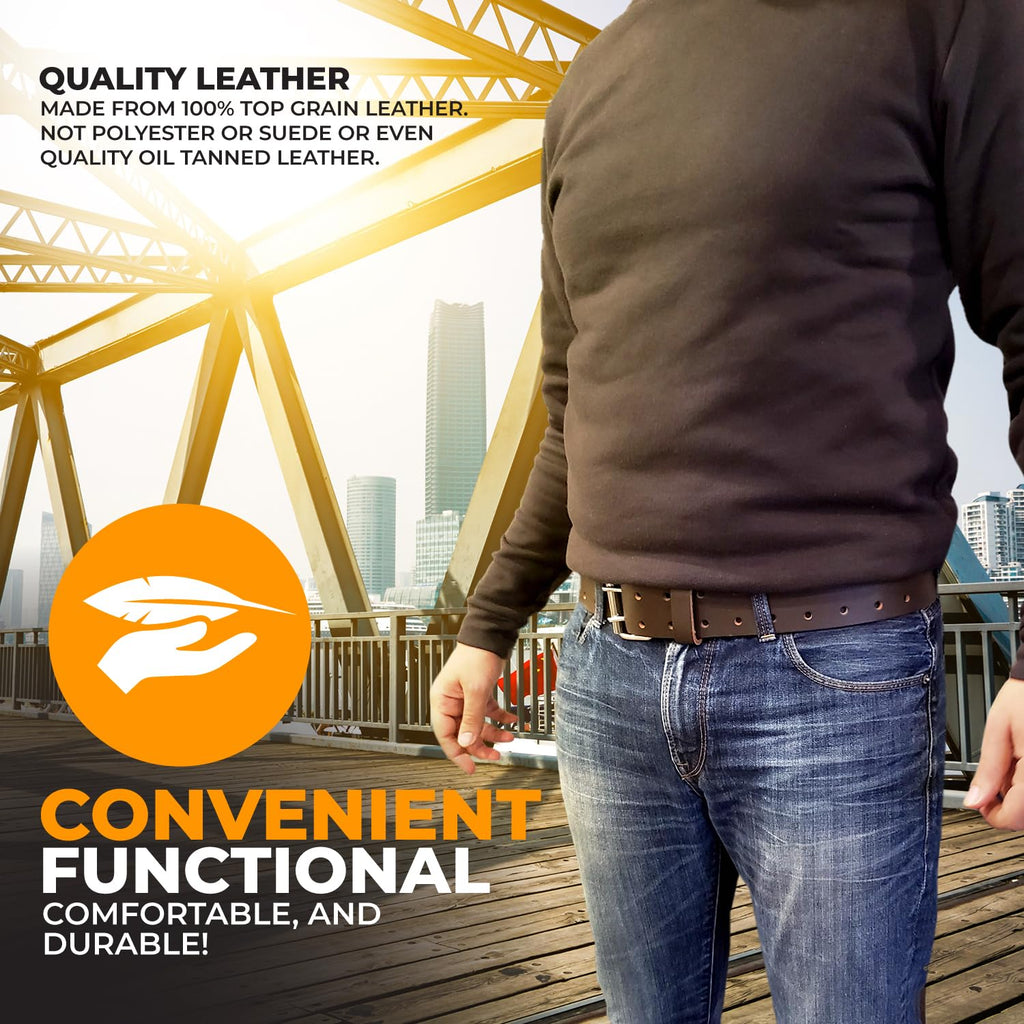 2" Heavy Duty Genuine Top-Grain Leather Tool Belt L58804