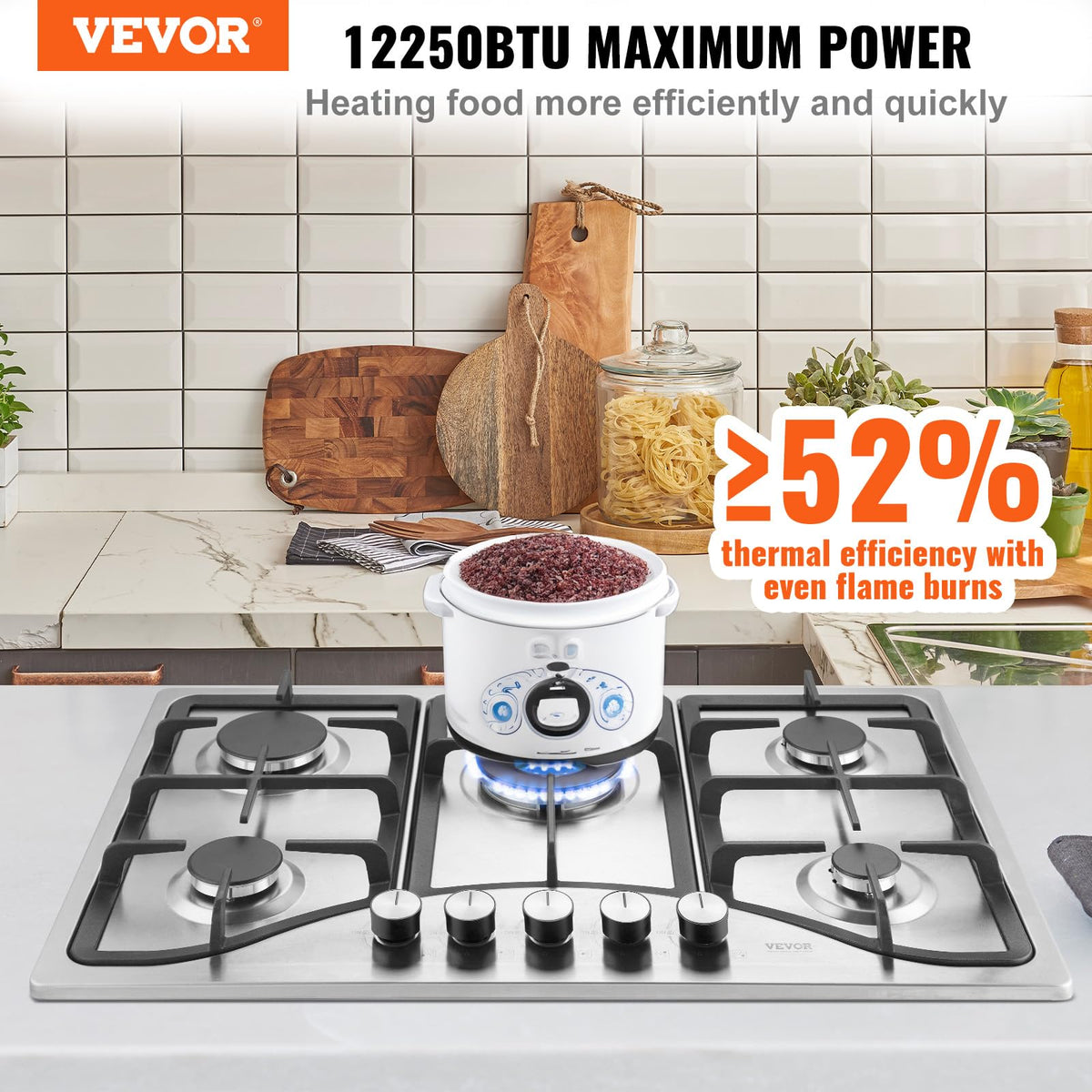 30-inch 5 Burners Stainless Steel Gas Cooktop O1098