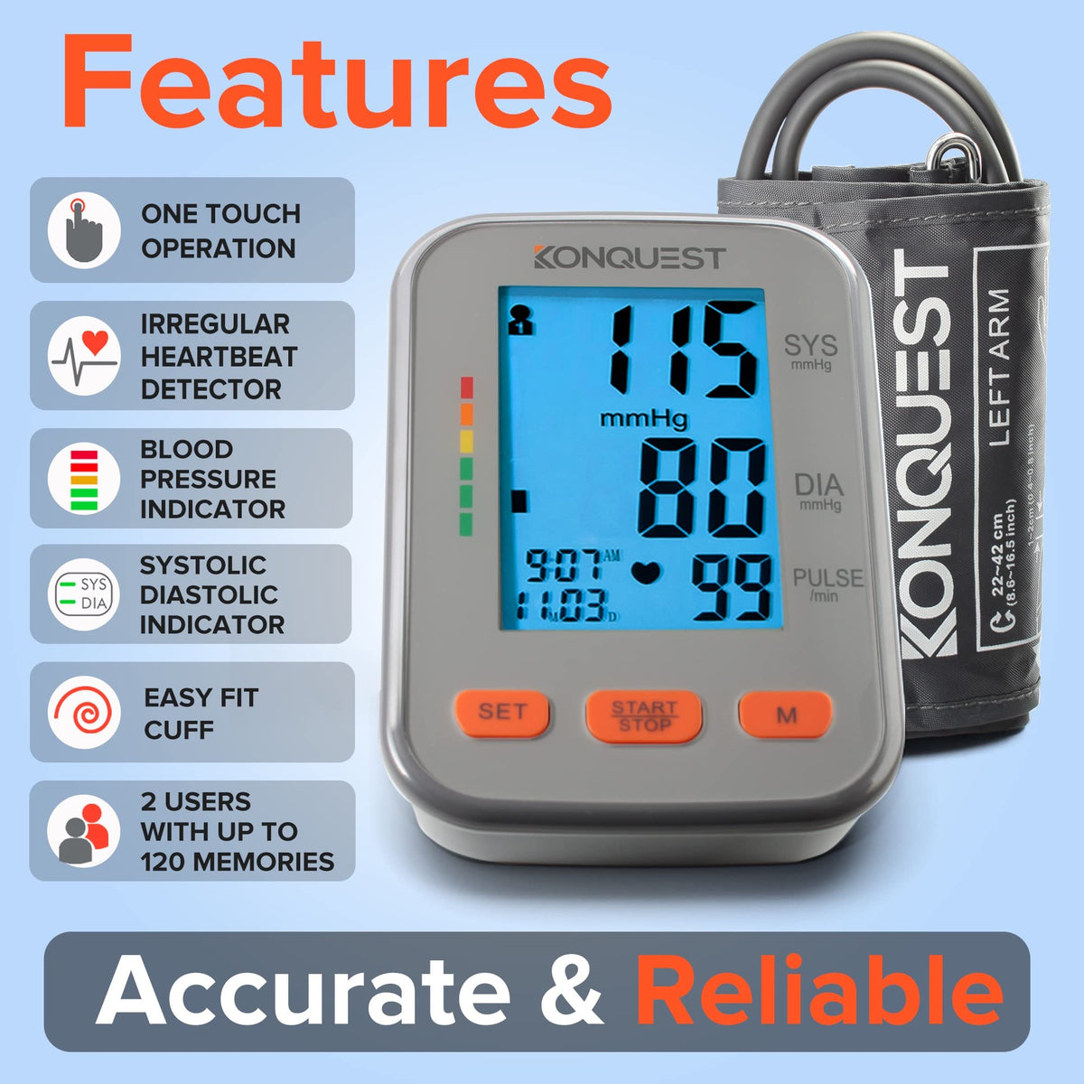 Automatic Upper Arm Blood Pressure Monitor Extra Large Cuff R2009