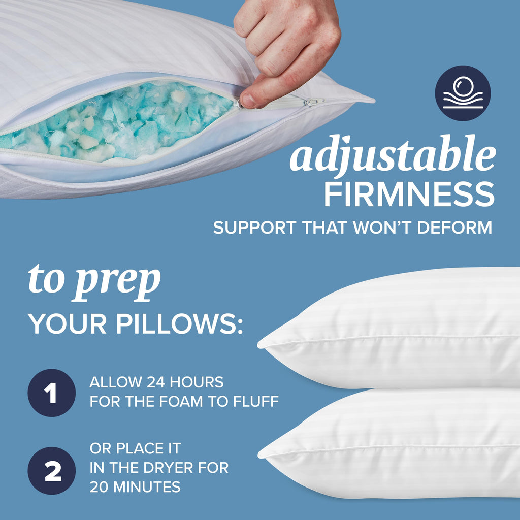 4 King Pillow Set Down Alt Memory Foam H68134