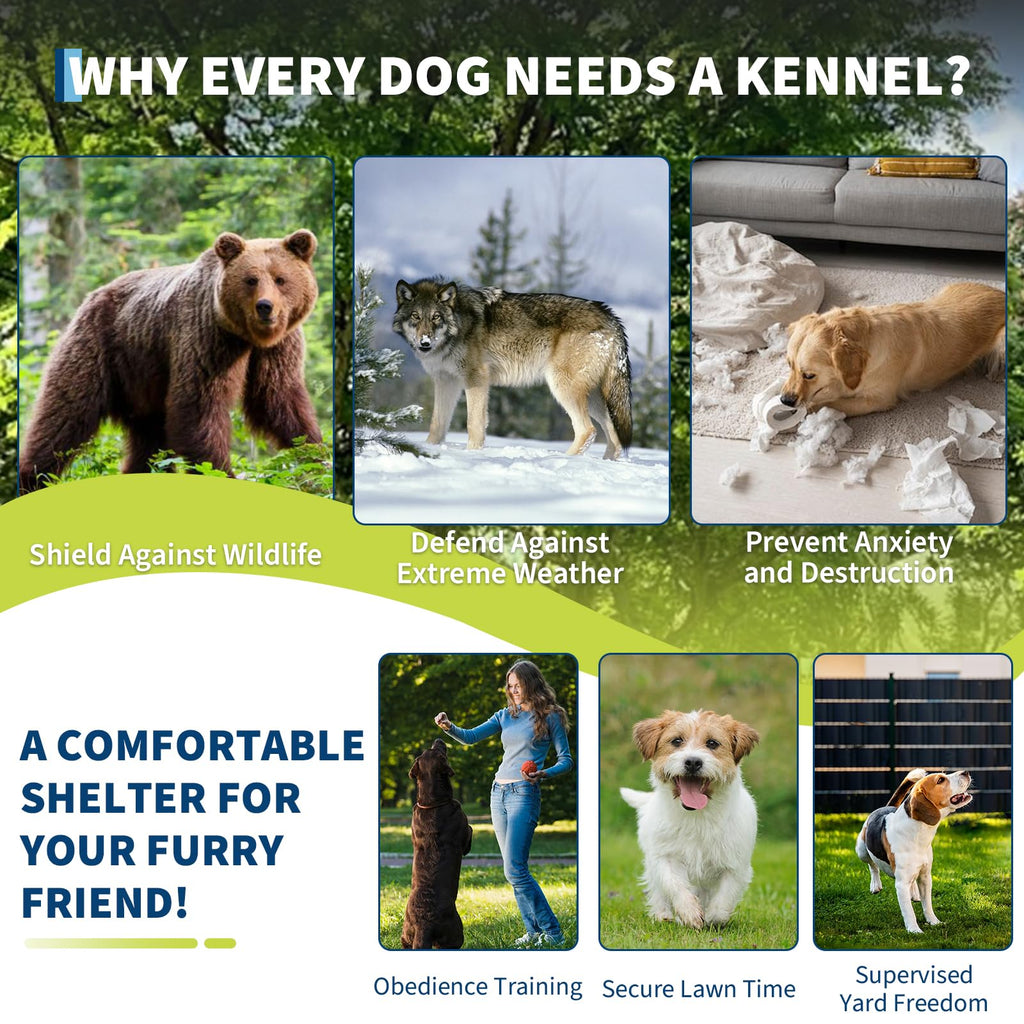 Large Outdoor Dog Kennel with Roof J380