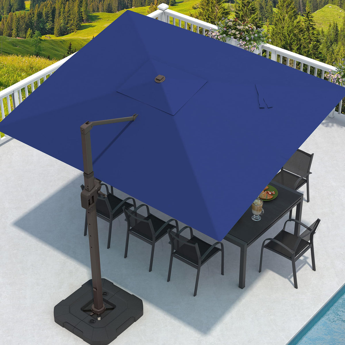 9' X 12' Rectangular Cantilever Patio Umbrella M792