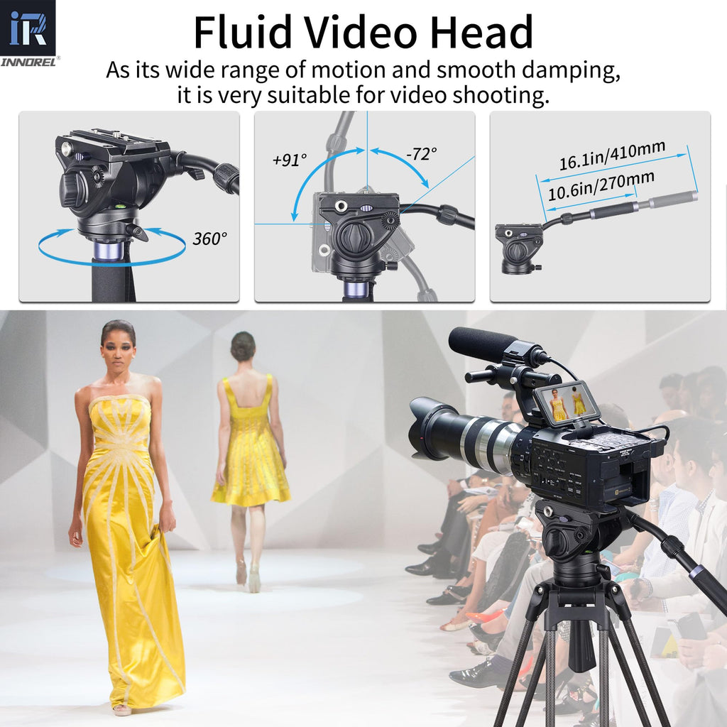 Heavy Duty Tripod Fluid Head with Sliding Plate V79048
