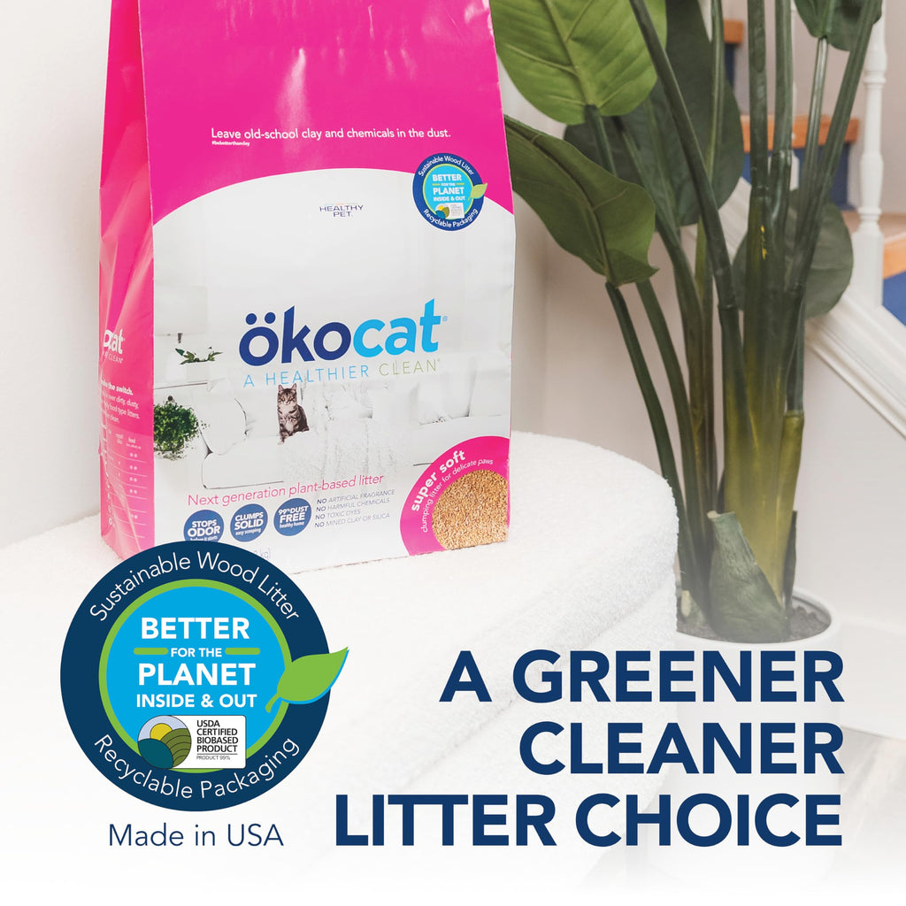 Super Soft Wood Clumping Cat Litter, Unscented, 14 pounds K913
