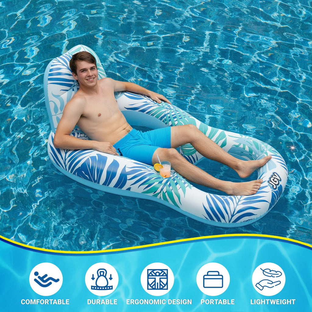Inflatable Pool Float Chair with Drink Holder X65883