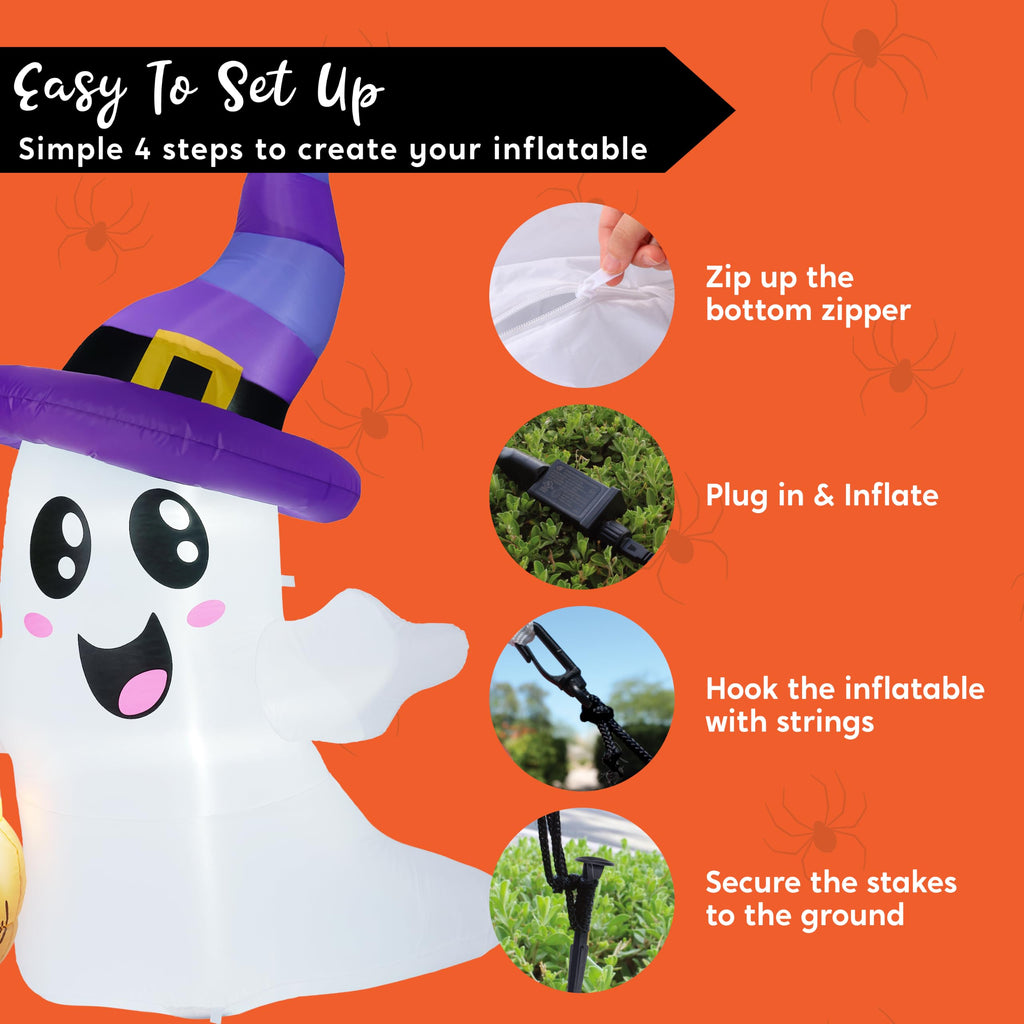Halloween Inflatables Ghost Outdoor Decorations with LED L448