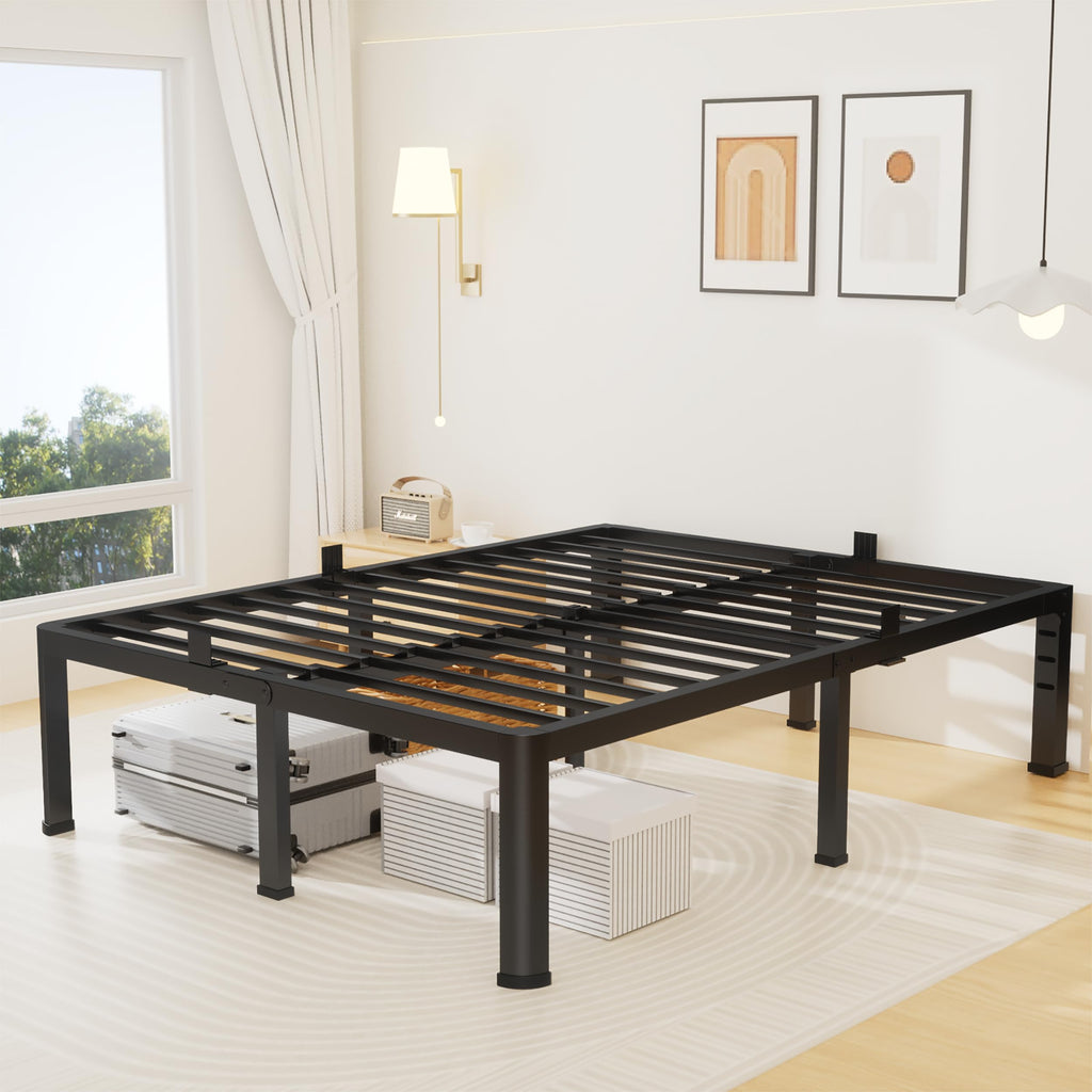 18 Inch Queen Size Metal Platform Bed Frame S3786