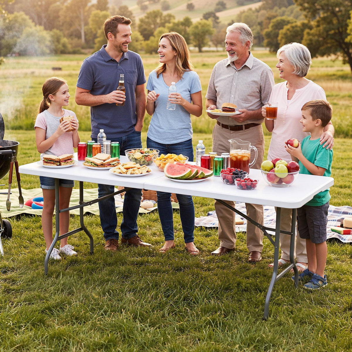 Heavy-Duty 6ft Folding Table with Handle D5202