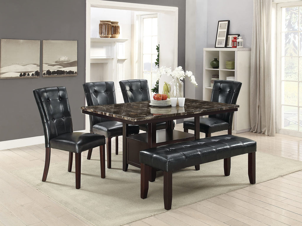 Black Faux Leather Dining Chairs Set of 2 T2126