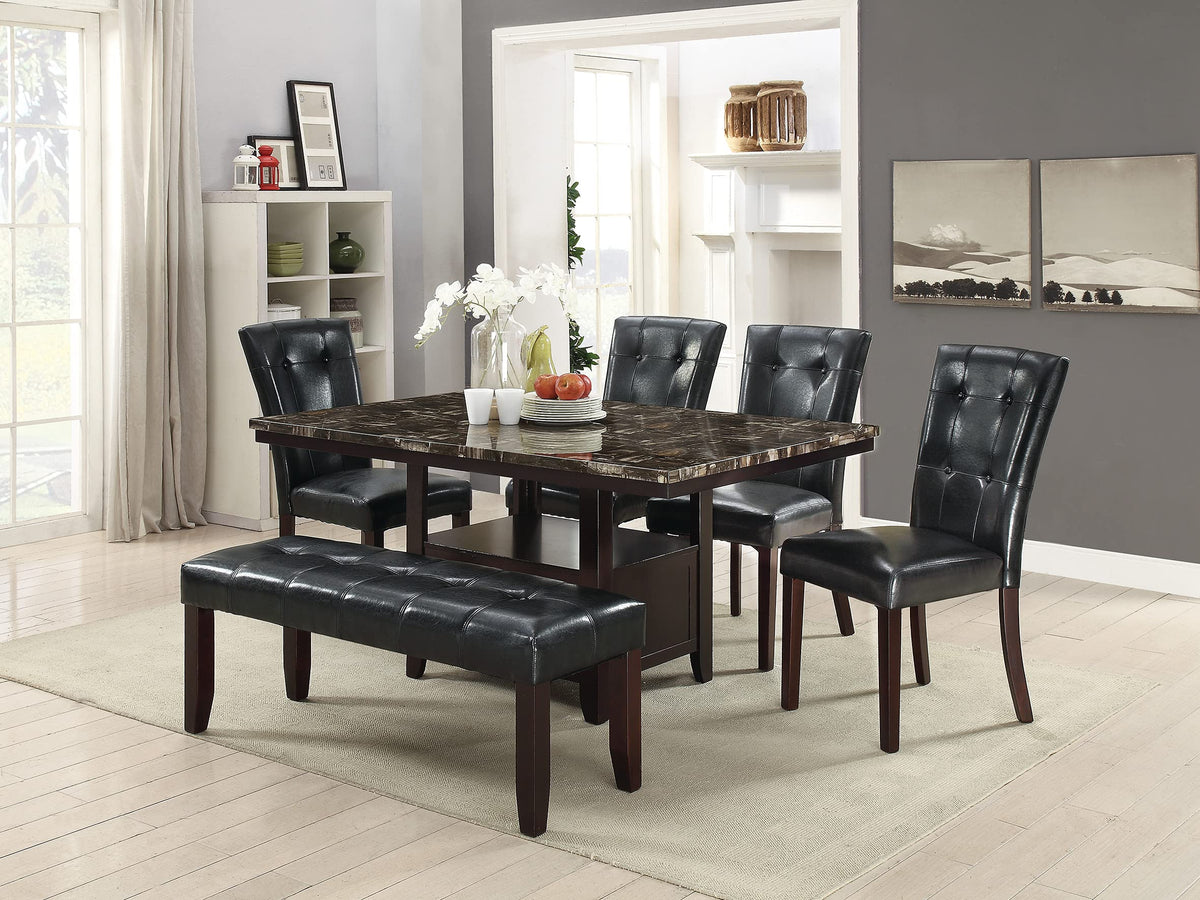 Black Faux Leather Dining Chairs Set of 2 S890