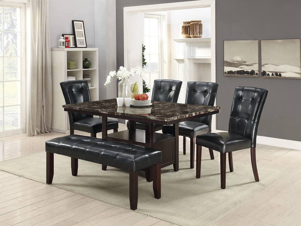 Black Faux Leather Dining Chairs Set of 2 T2126