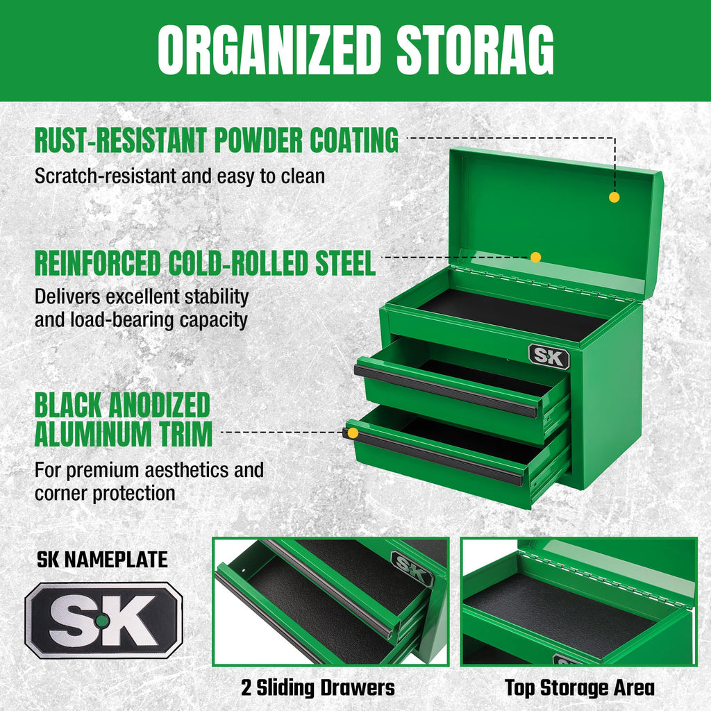 Mini Metal Tool Box with 2 Drawers T316